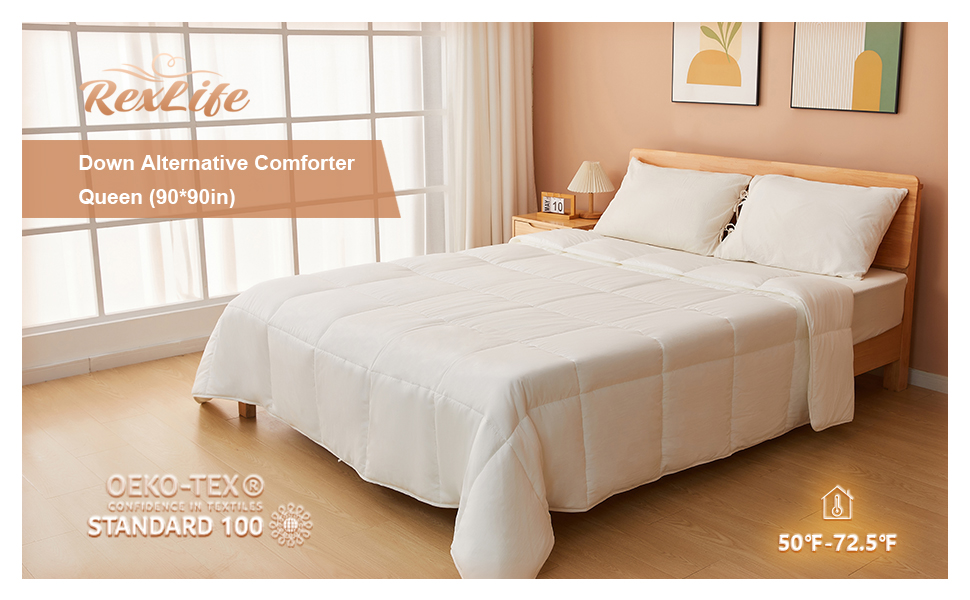 RexLife UltraSoft Comforter Queen Size, Eider Warmth Duvet