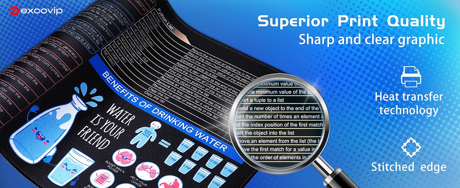 Amazon.com: excovip Python Commands Shortcuts Mouse Pad -90x30x0.2 cm ...