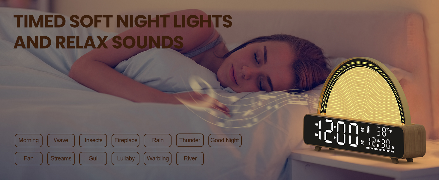 Ontseev Sunrise Alarm Clock for Bedroom Sunset Lamp Kids Clock Smart Calendar