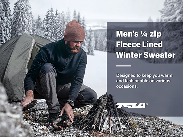 Amazon.com: TSLA Men's Quarter Zip Thermal Fleece Lined