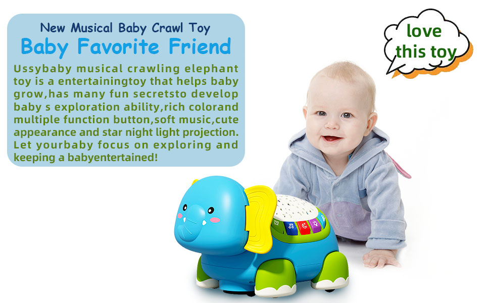 Ussybaby Infant Toys 6 to 12 Months,Baby Crawling Toy with