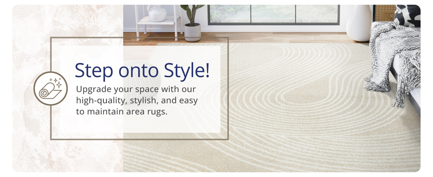 Abani Rugs Neutral Midcentury Modern Contemporary Rug. Kid & Pet Friendly. Easy To Clean Area Rug.