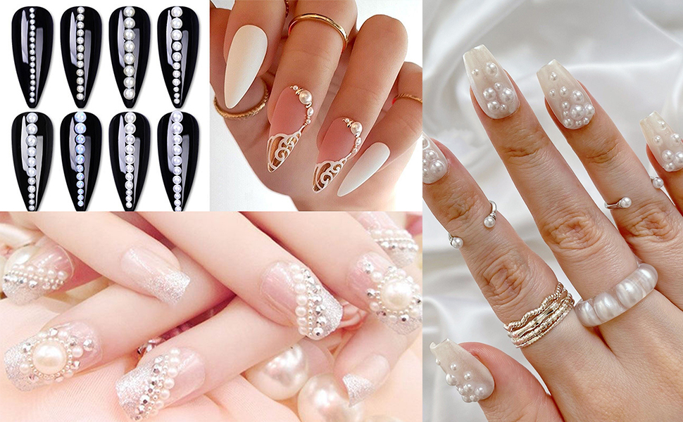 5600Pcs Half Pearls for Crafts Nail Art Pearls Flatback