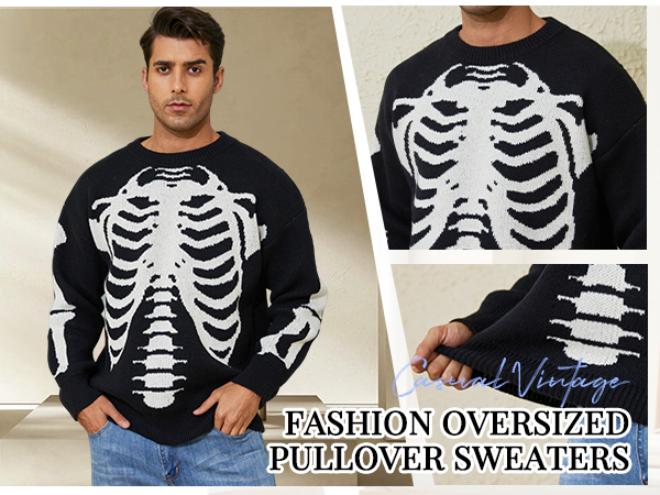 Arssm Mens Vintage Sweater Grandpa y2k Oversized Casual