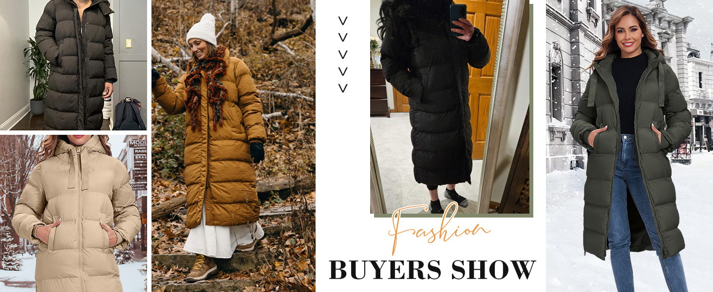 Women Long Quilted Coat Winter Hooded Long Sleeve Button Down Puffer Padded Jacket
