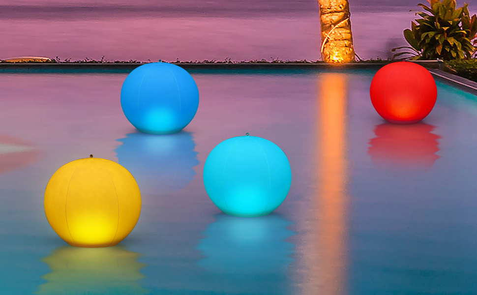 Houseables Solar Floating Pool Lights, LED Balls for