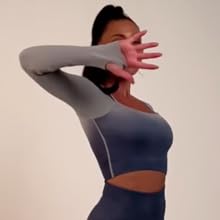 Supportive and fixing top crop top with ribbed texture for woman gym clothing size