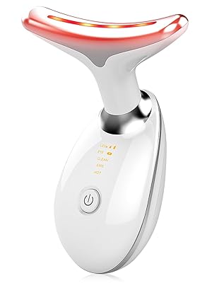 Red Light Therapy Vibration Massager Skin Rejuvenation Beauty Face Neck Lift Tight Sagging Radiant