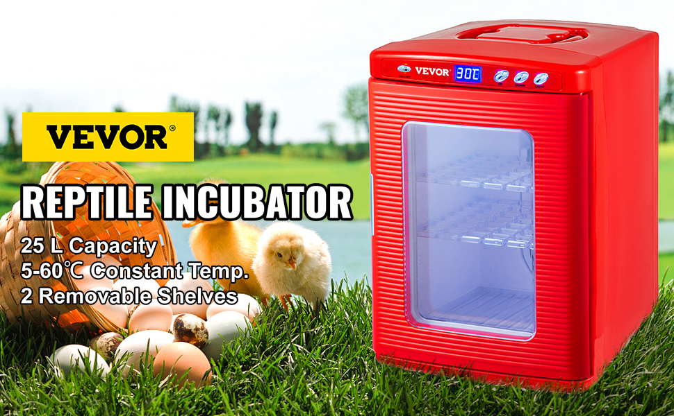 VEVOR Reptile Amphibians Incubator Lab Incubator 25L Automatic Cooling