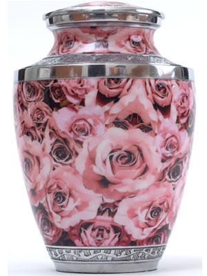 Pink Roses Cremation Urn