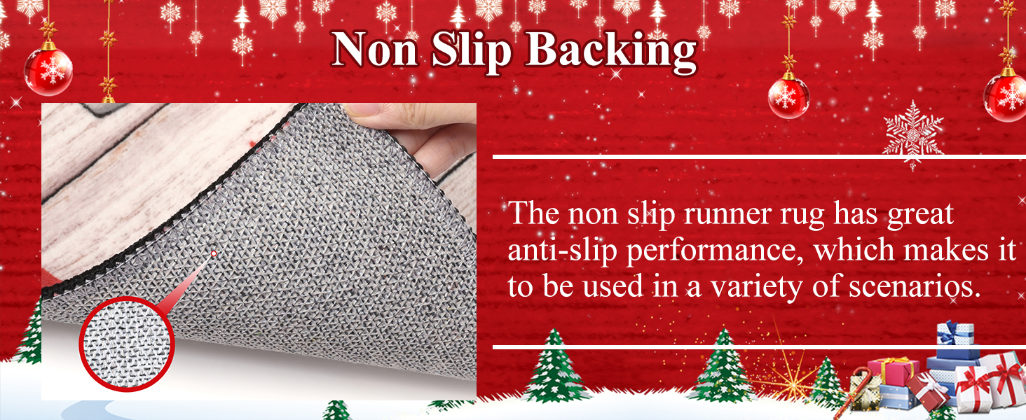 Vaukki Christmas Kitchen Rug Sets 3 Pieces, XMas Washable Kitchen Mats