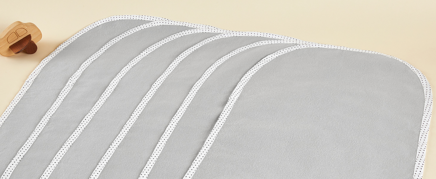 TILLYOU Changing Pad Liners 6PK Waterproof Flannel Cotton