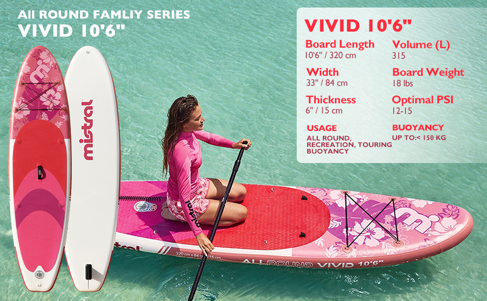 Mistral SUPボード Mistral Inflatable Stand Up Paddle Board, 13'2