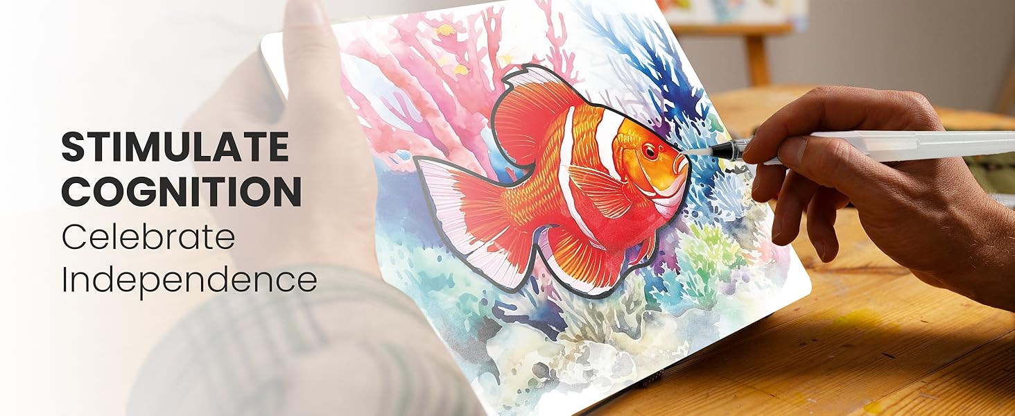 Demenz-Maltherapie, therapeutische Aktivität, Kunsttherapie für Senioren