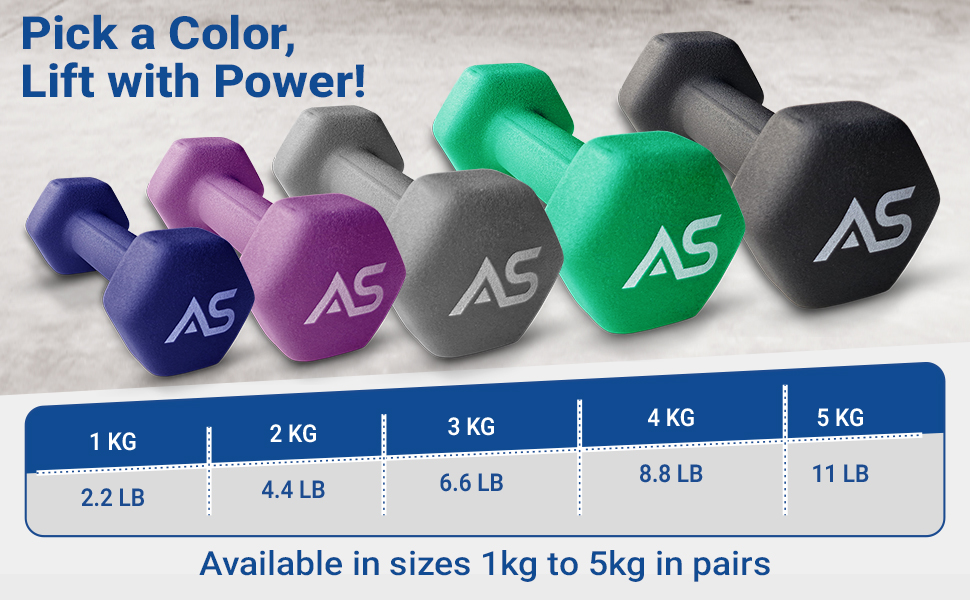 Anti Sweat Hex Dumbbells in 1Kg 2Kg 3Kg 4Kg 5Kg In Pair