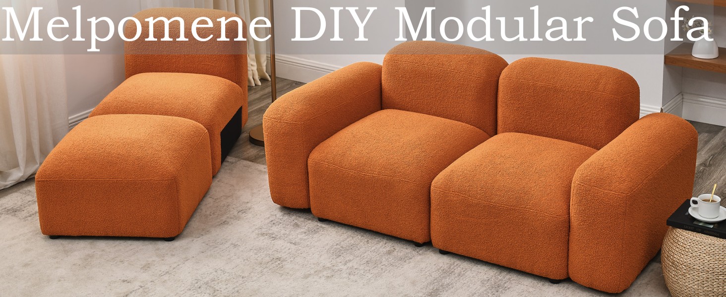 Melpomene Convertible Modular Sectional Sherpa Sofa,Modern