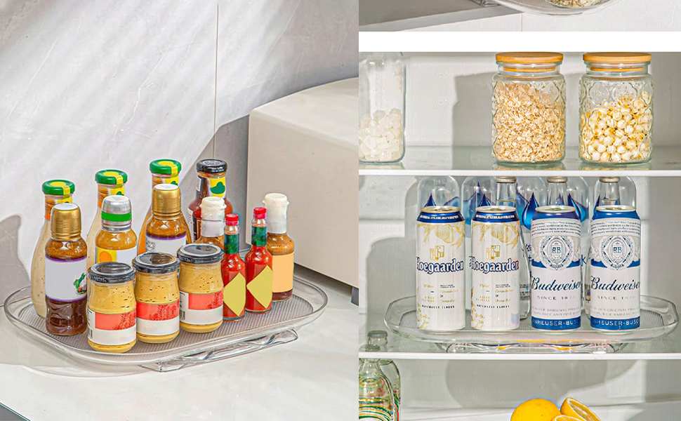 KUIING Lazy Susan Fridge Organizer, 10.2 x 13.8in Fridge Lazy Susan