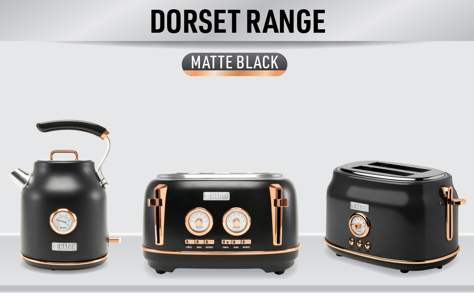 Haden Dorset 75039 Stainless Steel 1500W Retro Toaster 4 Slice Wide Slot w/ Removable Crumb Tray