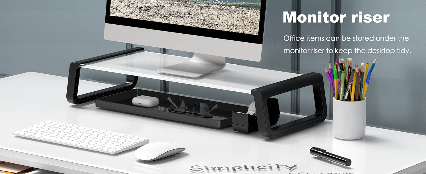 OD-92G-W A+ Monitor Riser