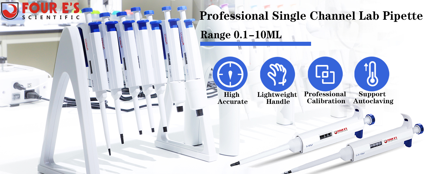 Adjustable Lab Single Channel Micropipette 1001000μl Increment 5μl