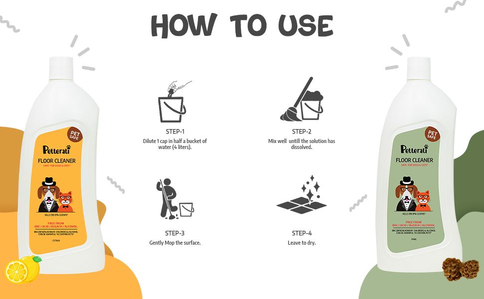 Petterati Combo Pack Pet Safe Floor Cleaner Citrus & Pine (900ml