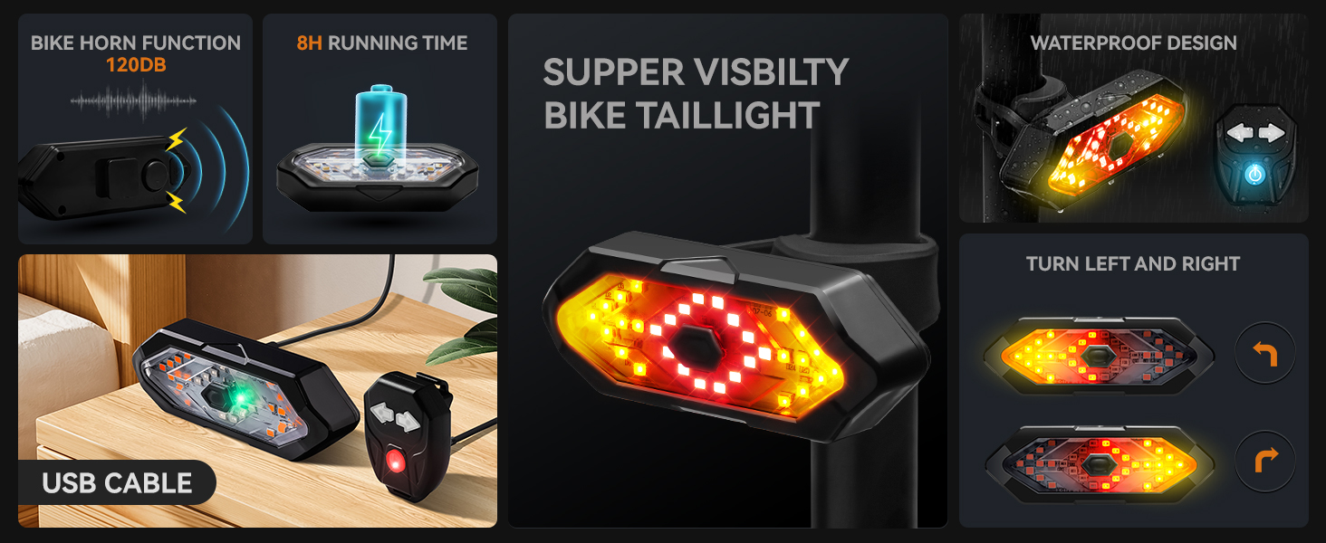 Bike Tail Light Rechargeable