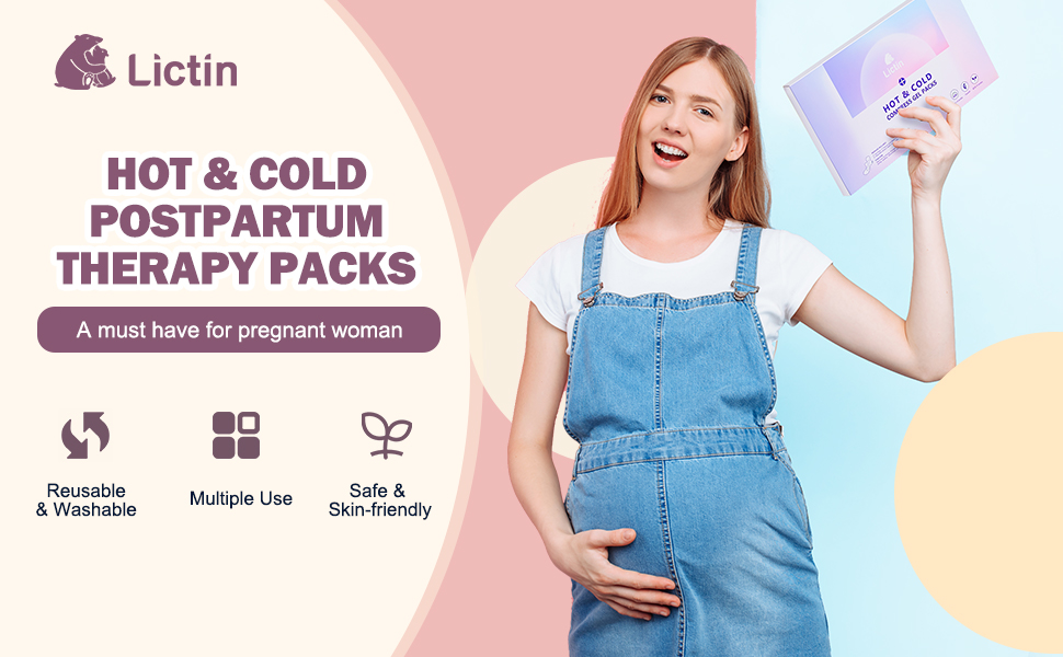 Lictin Reusable Perineal Cold and Hot Packs, Maternity Cooling Pads