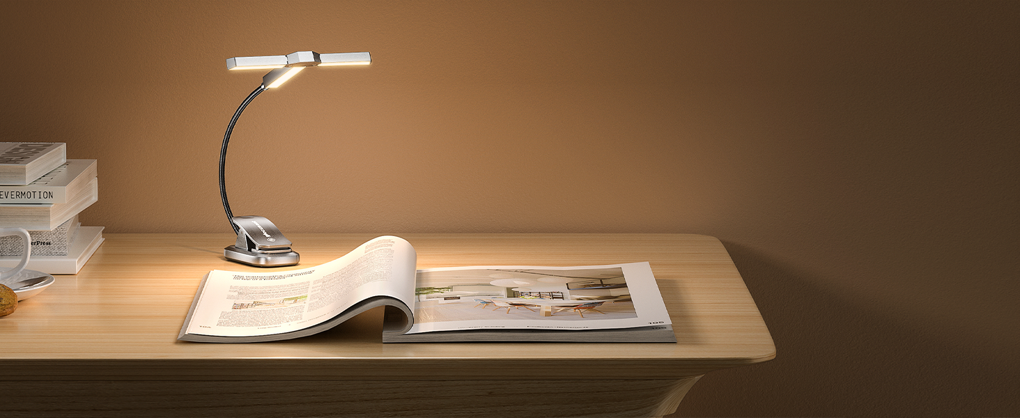Glocusent Innovative TriHead Book Light for Reading in Bed, 3 Colors