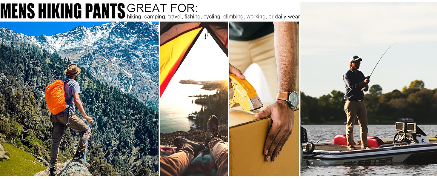 MAGCOMSEN Men's Outdoor Cargo Trousers Climbing Bottoms Quick Dry Tactical Trousers with Zip Pockets 19 MAGCOMSEN Men's Cargo Work Trousers Comfortable Golf Trousers Mountain Active Climbing Trousers