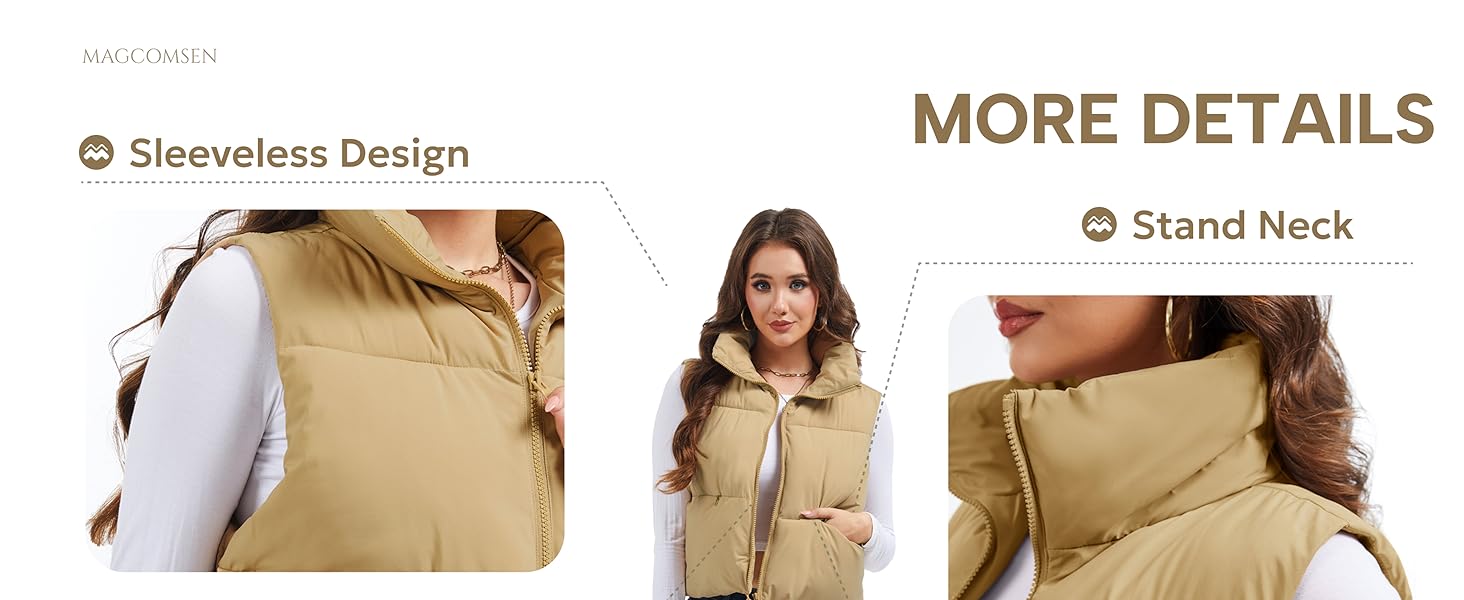 Womens crop puffer vest