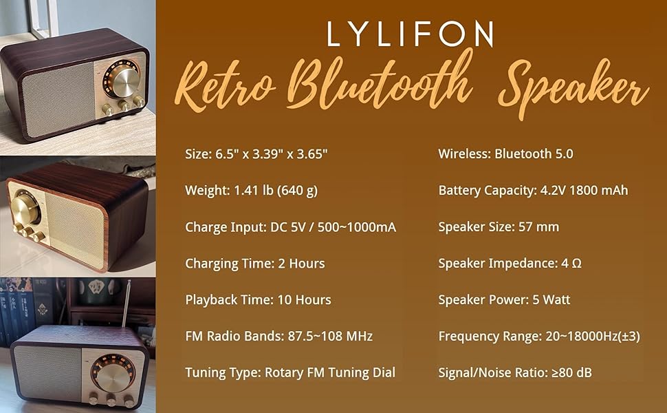 LYLIFON VINTAGE Bluetooth radio