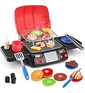 Toy BBQ Grill Set for Kids 3 4 5+ Years Old Boys Girls Kitchen Play Set with Light Sound & Smoke ...