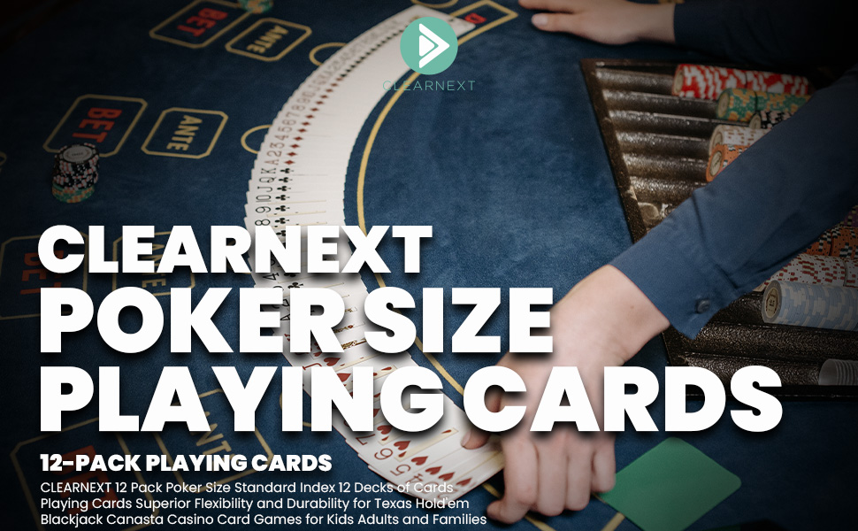 CLEARNEXT 12Pack Poker Size Standard Index 12 Decks of Playing Cards Superior Flexibility and