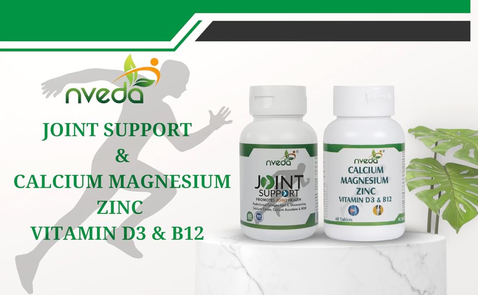 Nveda Combo Pack of Joint Support 60 tablets & Calcium , Magnesium