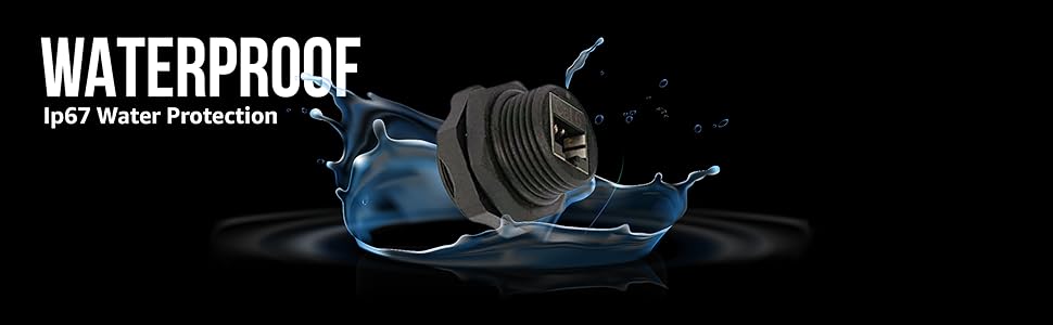 Shielded Industrial Panel Mount Is A Female/Female Couple p67 Water Protection Feed Through Cat6