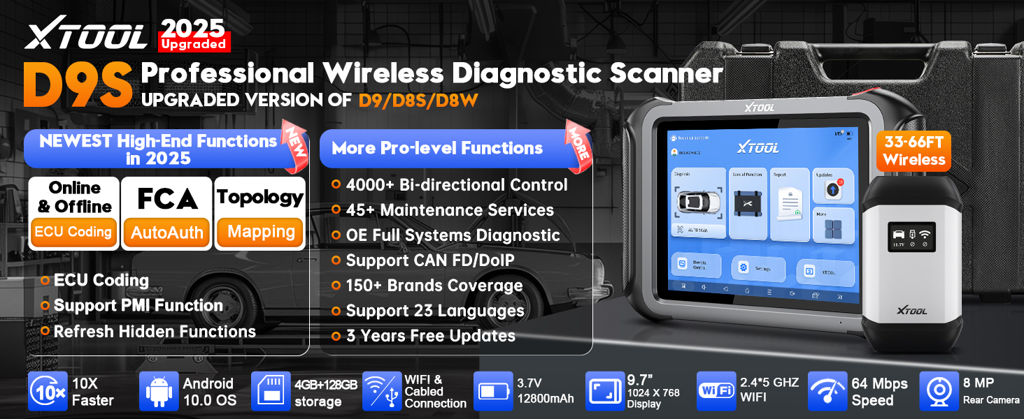 xtool d9s professional wireless diagnostic scanner