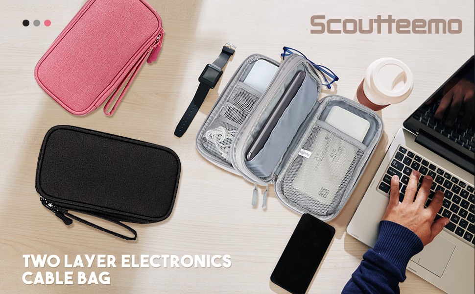 Two Layer Electronics Cable Bag