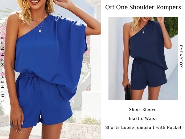 完売商品ONE SIDE SHOULDER ROMPERS Amazon.com: RAISER Womens Jumpsuit One Shoulder Ruched Wide