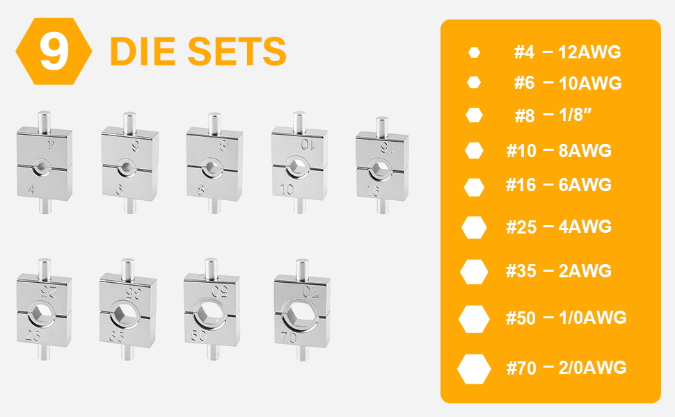9 Pairs Of Crimping Dies