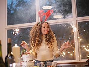 rudolph deer red nosed cosplay adult parent child clip hair décor novelty moose crimbo mum dad