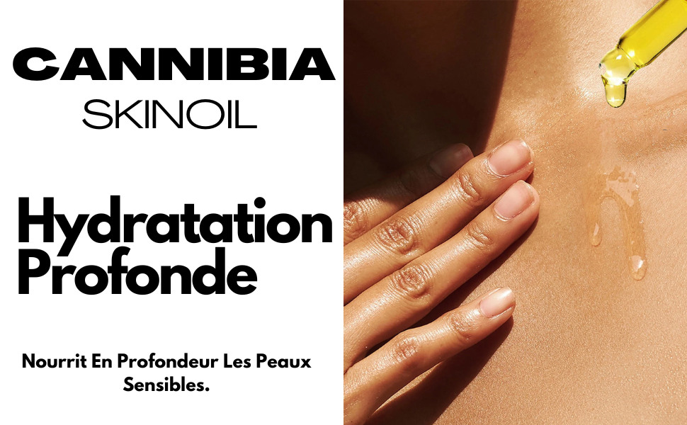 Cannibia huile de chanvre hydratation intense, nourrit en profondeur tous types de peaux.