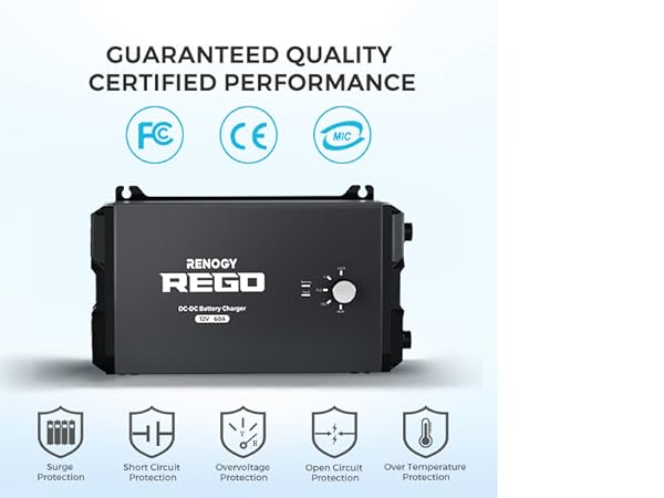 RENOGY 12V60A 走行充電器(DC-DC) REGO REGOシリーズ 走行充電器12V 60A Bluetoothモジュール内蔵