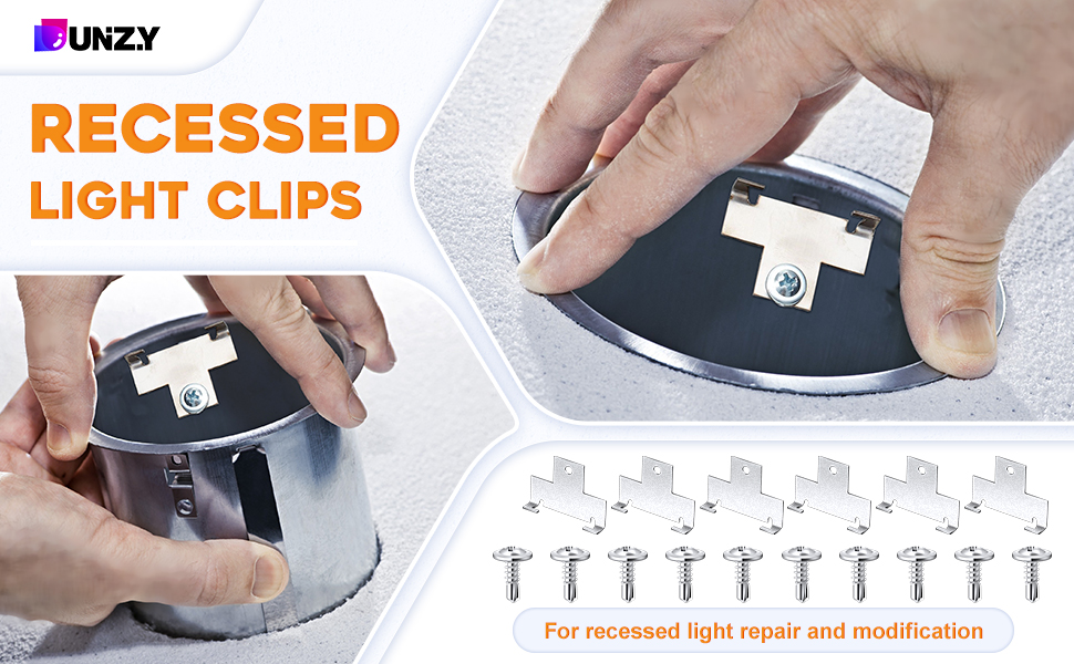 Dunzy 40 Pcs Recessed Light Clips Downlight Housing C Clips Retrofit