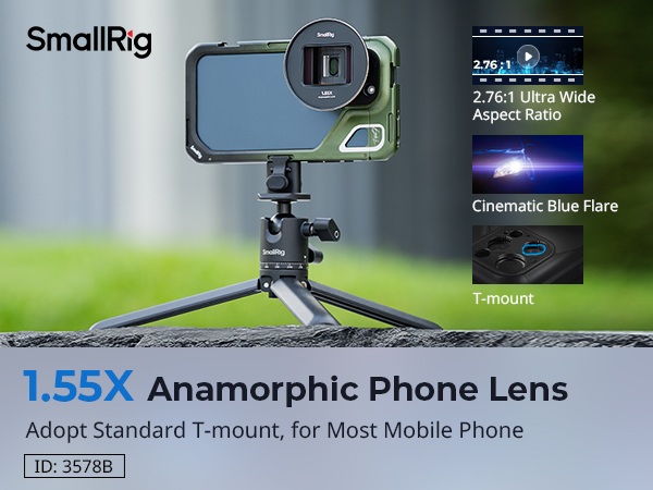 Amazon.com: SmallRig 1.55XT Anamorphic Lens for Phone, 2.76:1