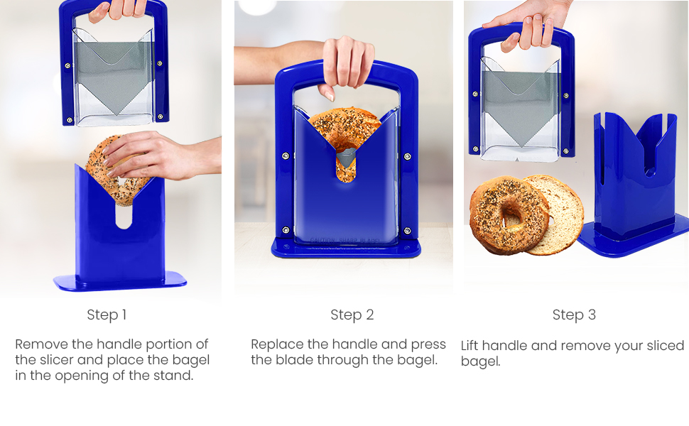 Slyce Bagel Slicer, Bagel Cutter with Safety Shield and