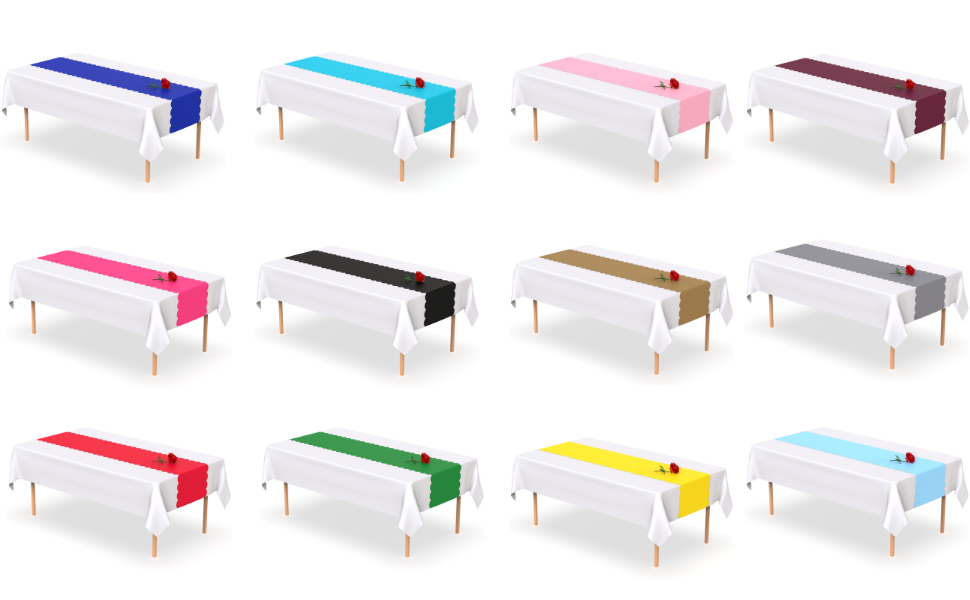 Gold Scallop Disposable Table Runner. 5 Pack 14 x 108 inch