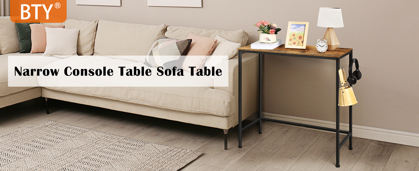 Narrow Console Table Small Entryway Table Industrial Couch