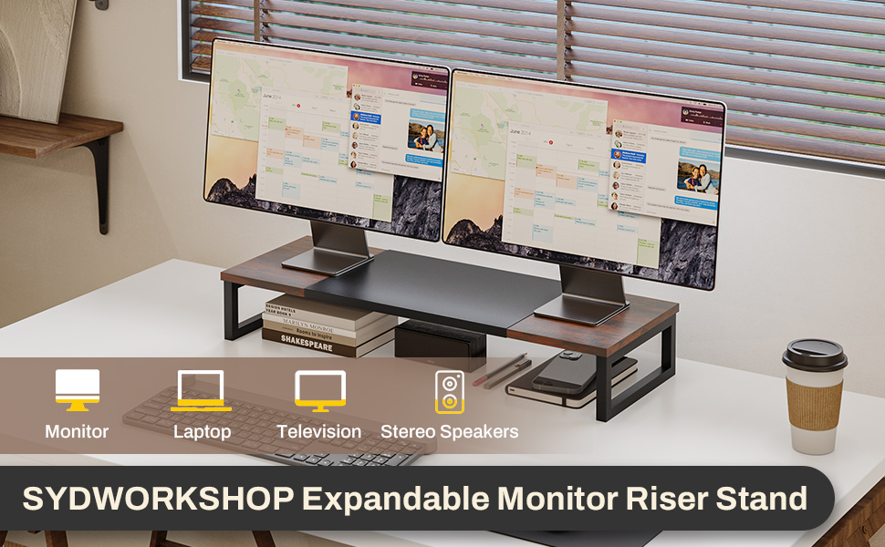 dual monitor stand riser