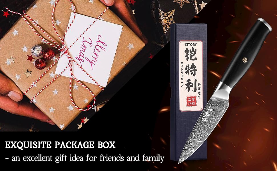 Damascus paring knife