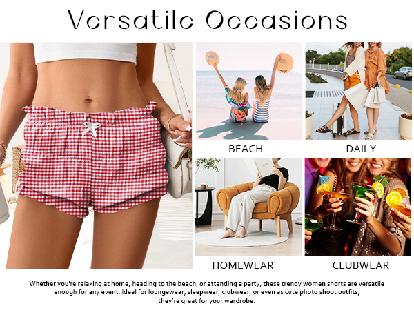 Rapbin Pajama Short Shorts for Women Bloomers Beach Y2k